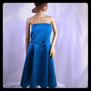 Michelangelo formal halter top teal dress 18
